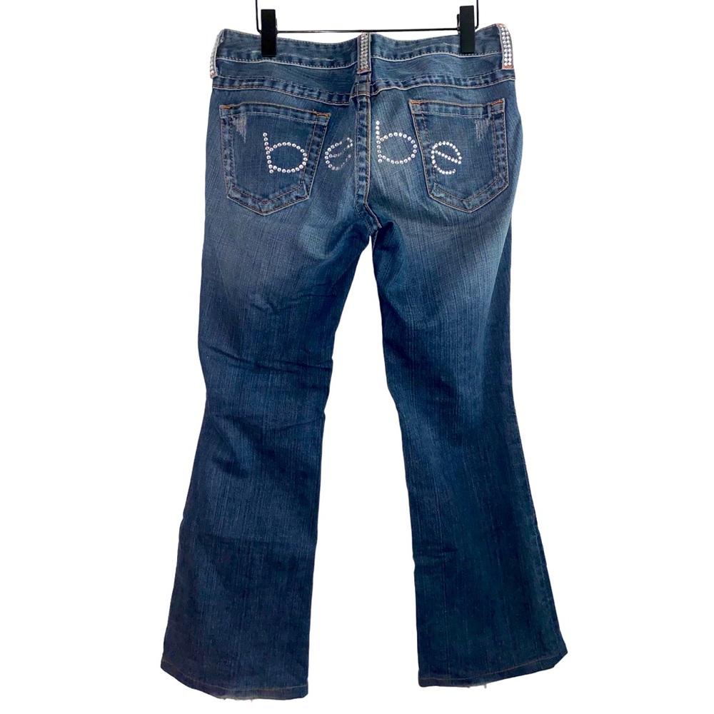 BEBE rhinestone flare jeans